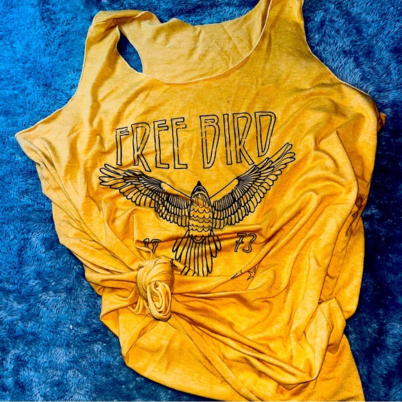 temu Tops - Free Bird Graphic Tank Top
